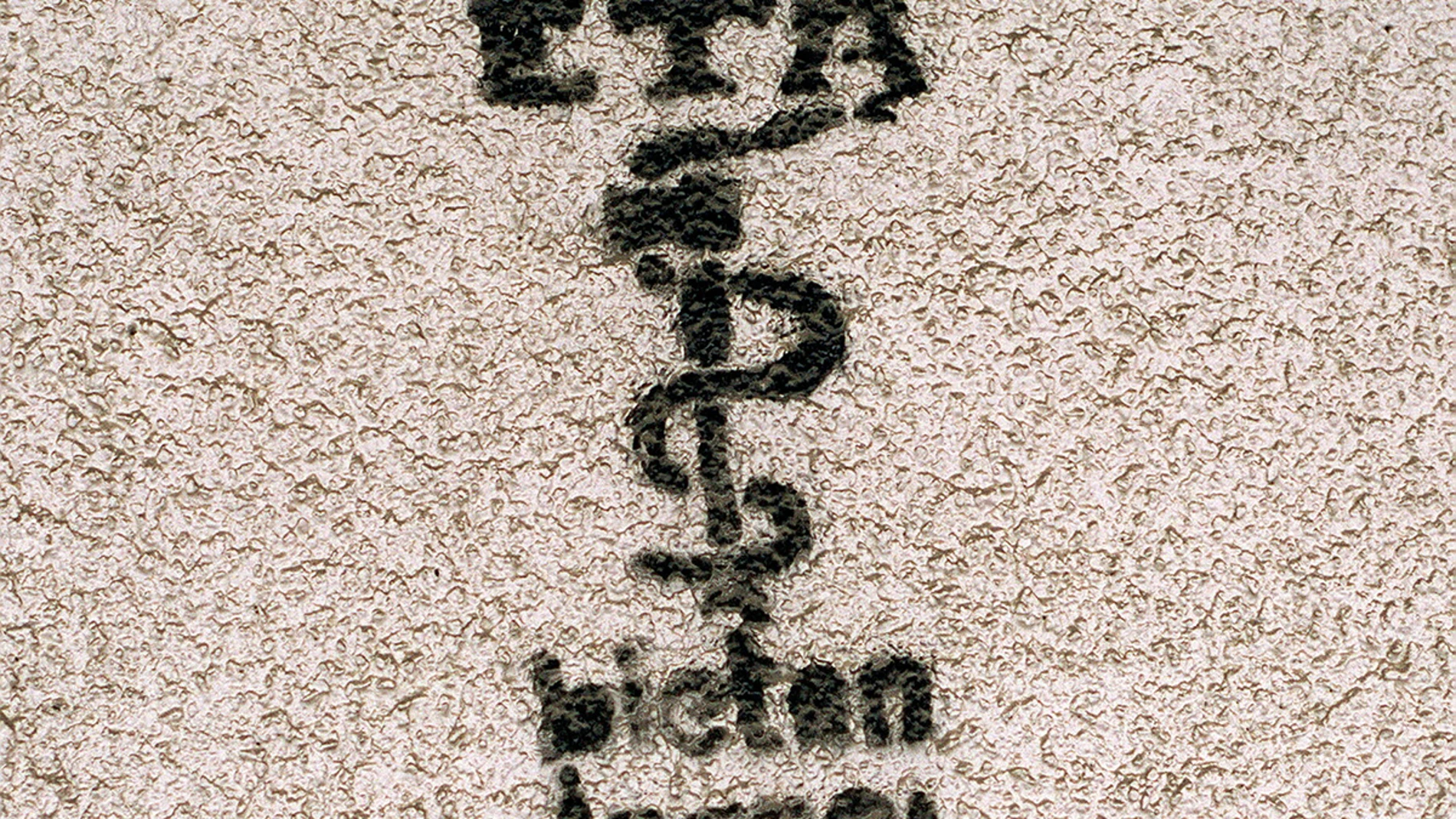 Logotipo de la banda terrorista ETA pintado en la pared de un inmueble. Logotipo de la banda terrorista ETA pintado en la pared de un inmueble.