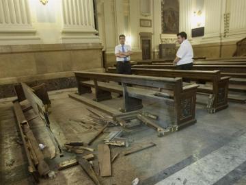 Desperfectos en la basílica del Pilar de Zaragoza 