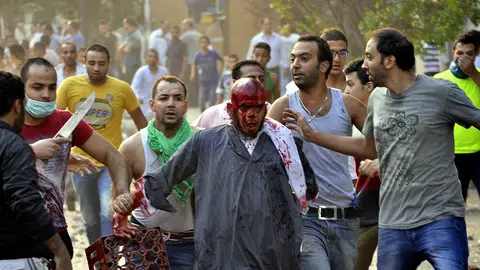 Un manifestante herido en Egipto Un manifestante herido en Egipto