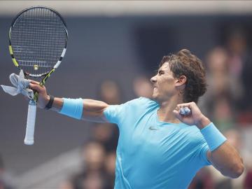 El tenista español Rafael Nadal celebra su victoria El tenista español Rafael Nadal celebra su victoria