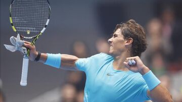 El tenista español Rafael Nadal celebra su victoria