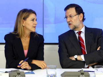 Mariano Rajoy junto a María Dolores de Cospedal, en la Ejecutiva Nacional del PP