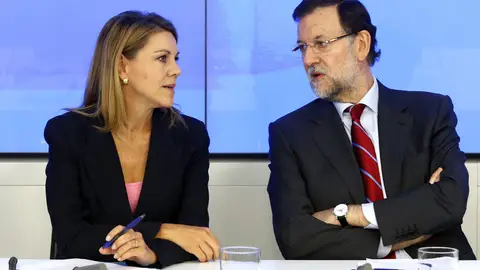 Mariano Rajoy junto a María Dolores de Cospedal, en la Ejecutiva Nacional del PP Mariano Rajoy junto a María Dolores de Cospedal, en la Ejecutiva Nacional del PP