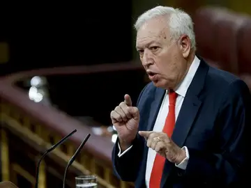 José Manuel García-Margallo, durante su intervención en el pleno del Congreso José Manuel García-Margallo, durante su intervención en el pleno del Congreso