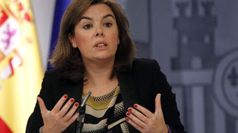 Soraya S&aacute;enz de Santamar&iacute;a, en la rueda de prensa posterior al Consejo de Ministros