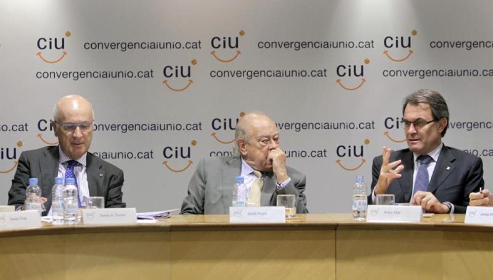 Jordi Pujol, entre Artur Mas y Josep Antoni Duran i Lleida