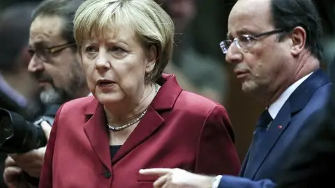 Merkel y Hollande, en la cumbre del Consejo Europeo Merkel y Hollande, en la cumbre del Consejo Europeo