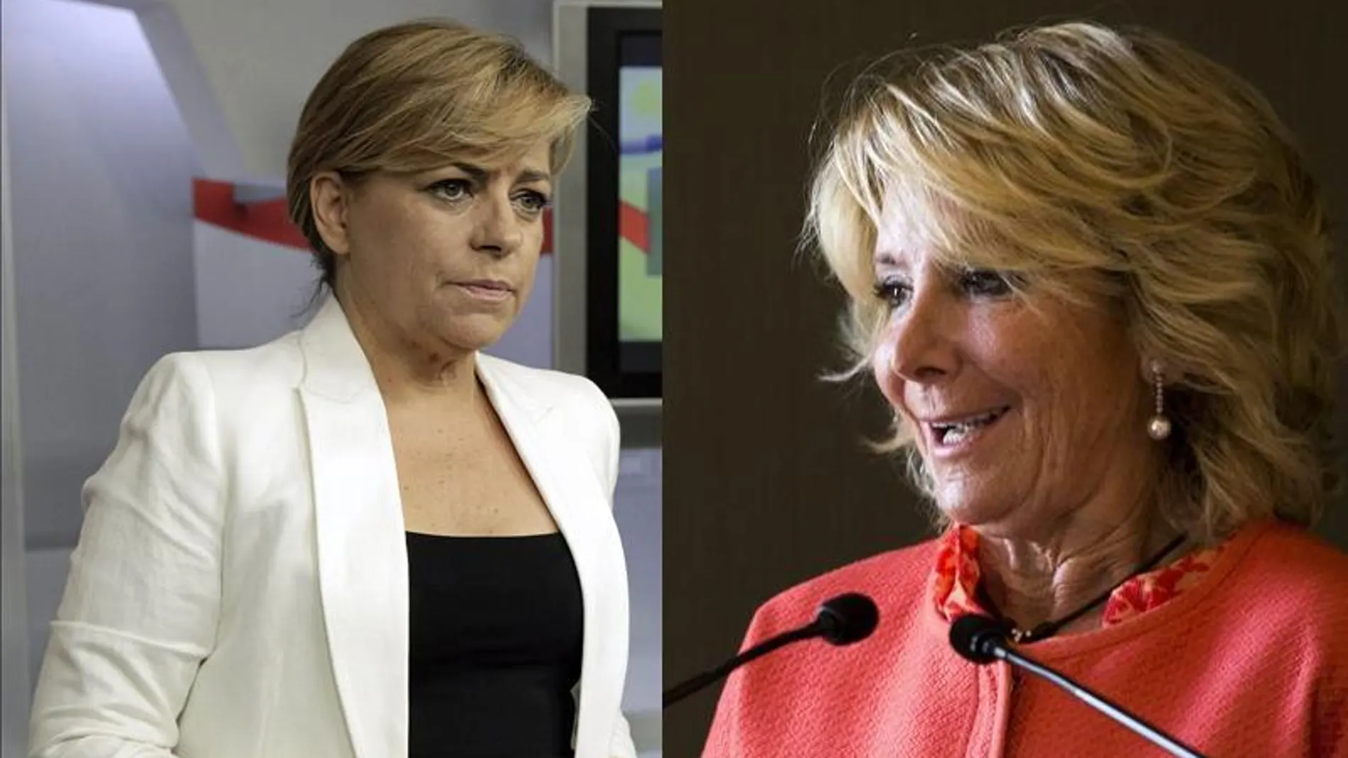 La socialista Elena Valenciano y la 'popular' Esperanza Aguirre La socialista Elena Valenciano y la 'popular' Esperanza Aguirre