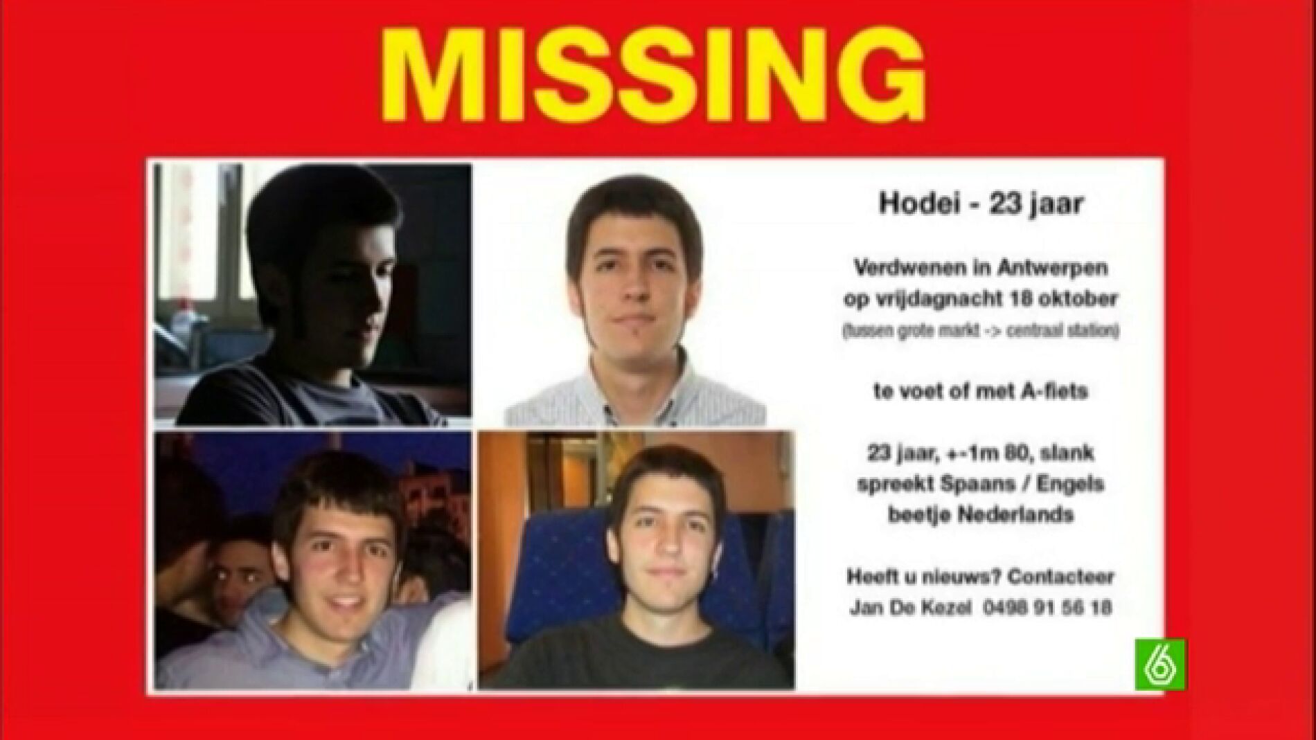 Imputan a un joven marroqu&iacute; por la desaparici&oacute;n de Hodei Egiluz en B&eacute;lgica