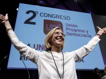 La portavoz de UPyD, Rosa Díez, durante el segundo congreso nacional del partido La portavoz de UPyD, Rosa Díez, durante el segundo congreso nacional del partido