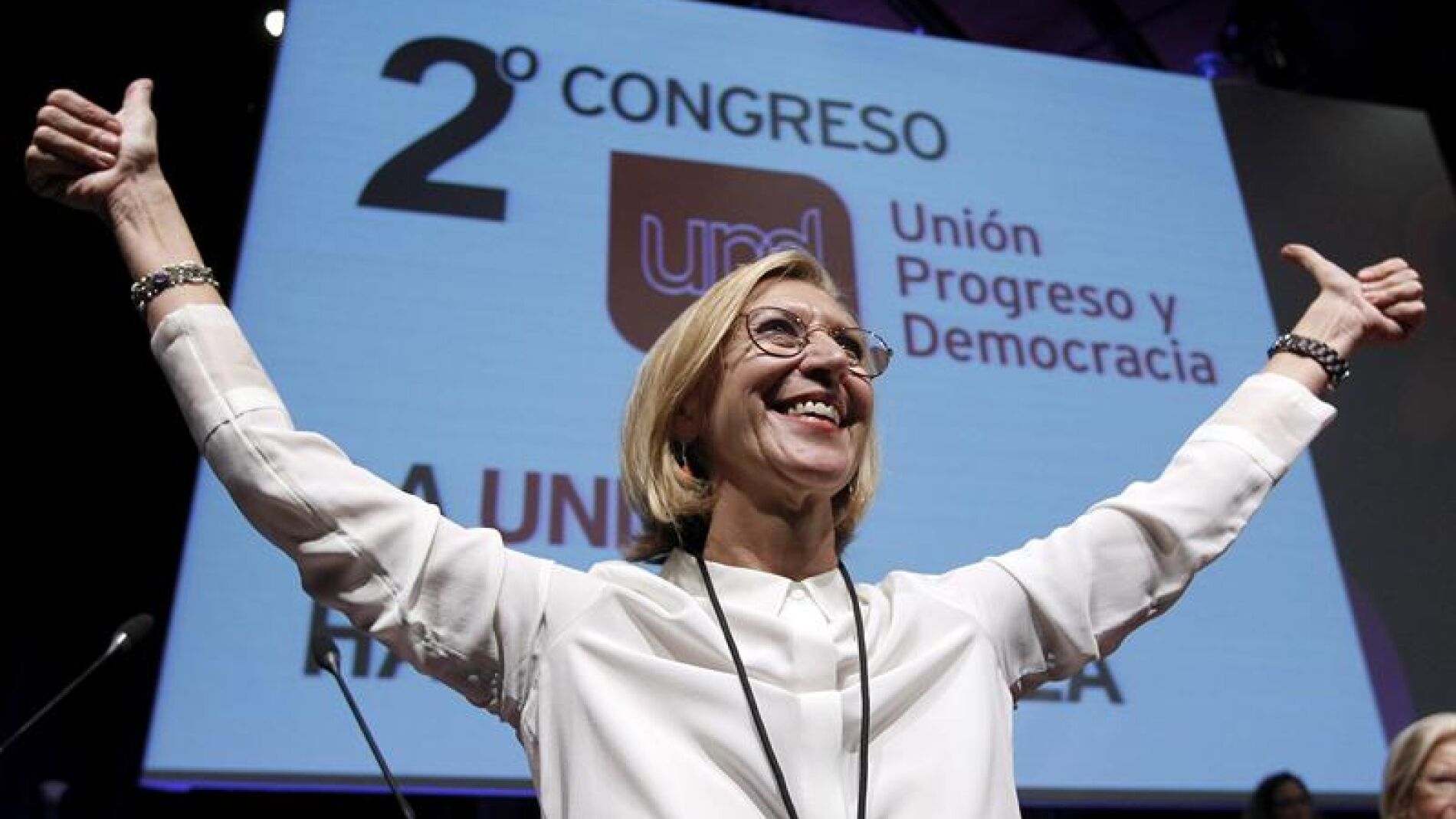 La portavoz de UPyD, Rosa D&iacute;ez, durante el segundo congreso nacional del partido 
