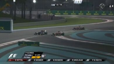 El adelantamiento de Alonso a Vergne en Abu Dabi