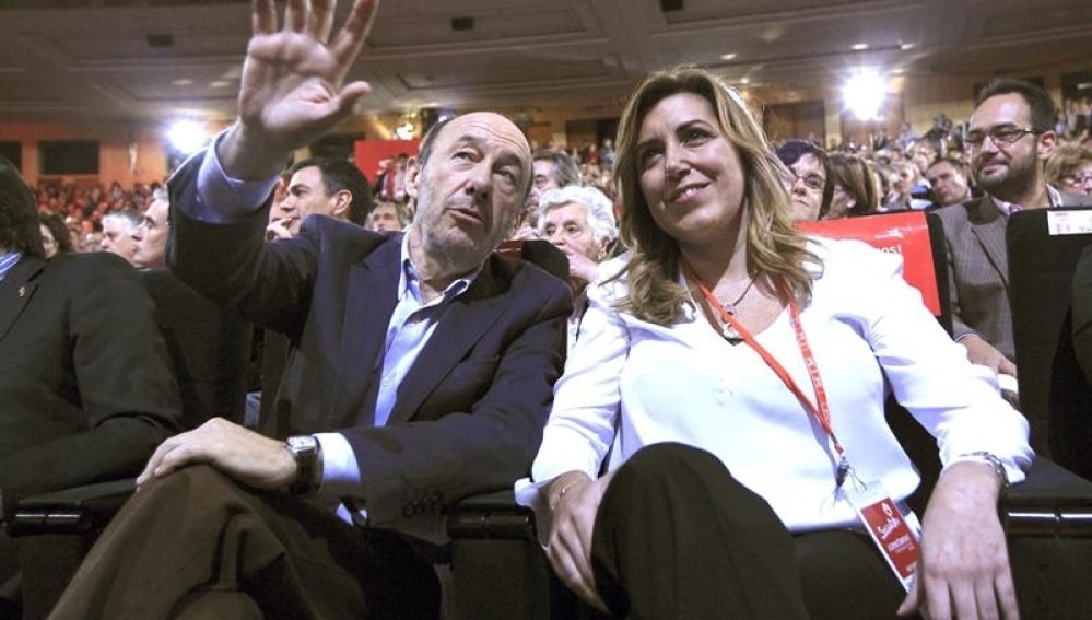 Alfredo Pérez Rubalcaba y Susana Díaz, en la Conferencia Política del PSOE