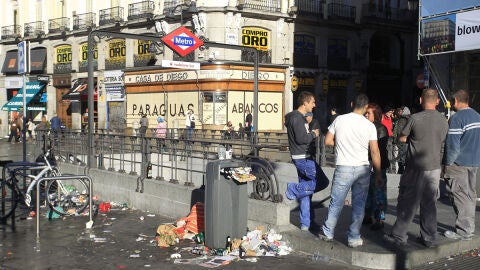 Basura en el centro de Madrid