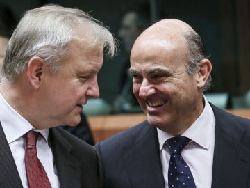 De Guindos y Olli Rehn en Bruselas
