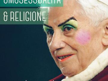 Papa maquillado para festival de cine homosexual