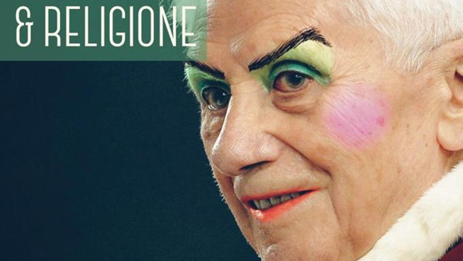Papa maquillado para festival de cine homosexual