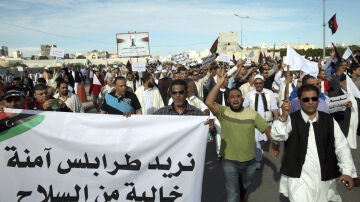 Manifestantes en Trípoli
