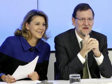 Mariano Rajoy junto a Cospedal, en la reunión del Comité Ejecutivo Nacional del partido