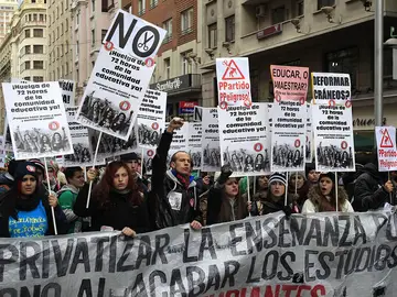 La 'marea verde' contra la nueva ley educativa del ministro Wert La 'marea verde' contra la nueva ley educativa del ministro Wert