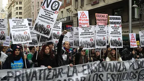 La 'marea verde' contra la nueva ley educativa del ministro Wert La 'marea verde' contra la nueva ley educativa del ministro Wert