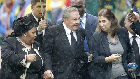 Raúl Castro en el funeral de Madiba Raúl Castro en el funeral de Madiba