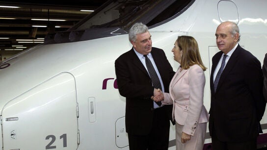 Ana Pastor y Jorge Fern&aacute;ndez D&iacute;az en la inauguraci&oacute;n del AVE Barcelona-Par&iacute;s