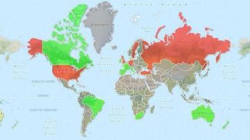 Mapa de los amantes a nivel mundial