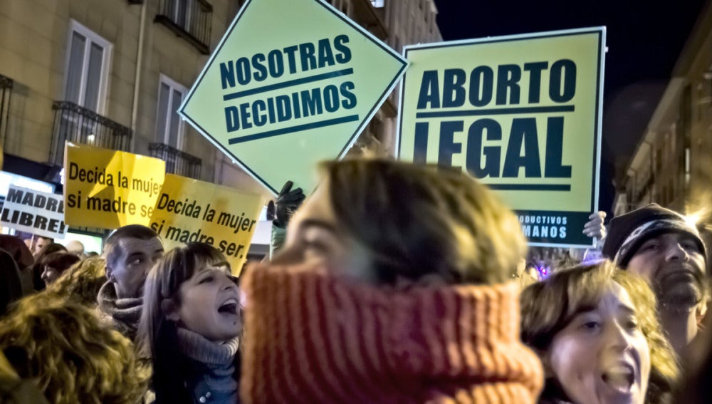 Protesta en Madrid contra la reforma del aborto