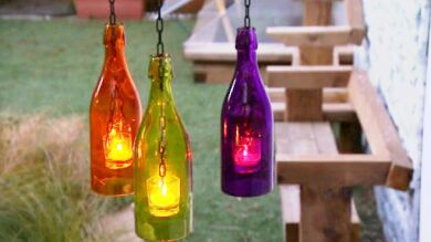 Creamos una luminaria original reutilizando botellas de cristal