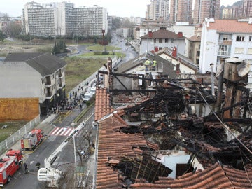 Estado de las viviendas tras el incendio de Pasaia (Gipuzkoa) Estado de las viviendas tras el incendio de Pasaia (Gipuzkoa)