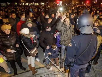 Los vecinos de Gamonal, durante la manifestación Los vecinos de Gamonal, durante la manifestación