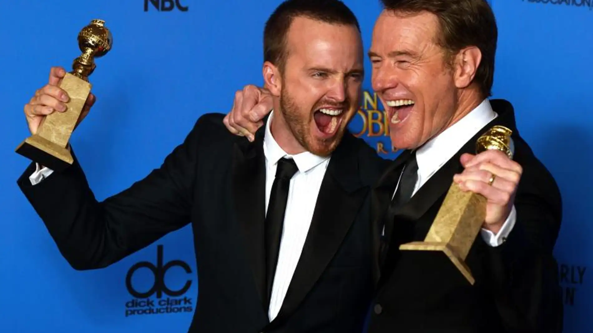 Aaron paul y Bryan cranston celebran los premios de 'Breaking Bad'