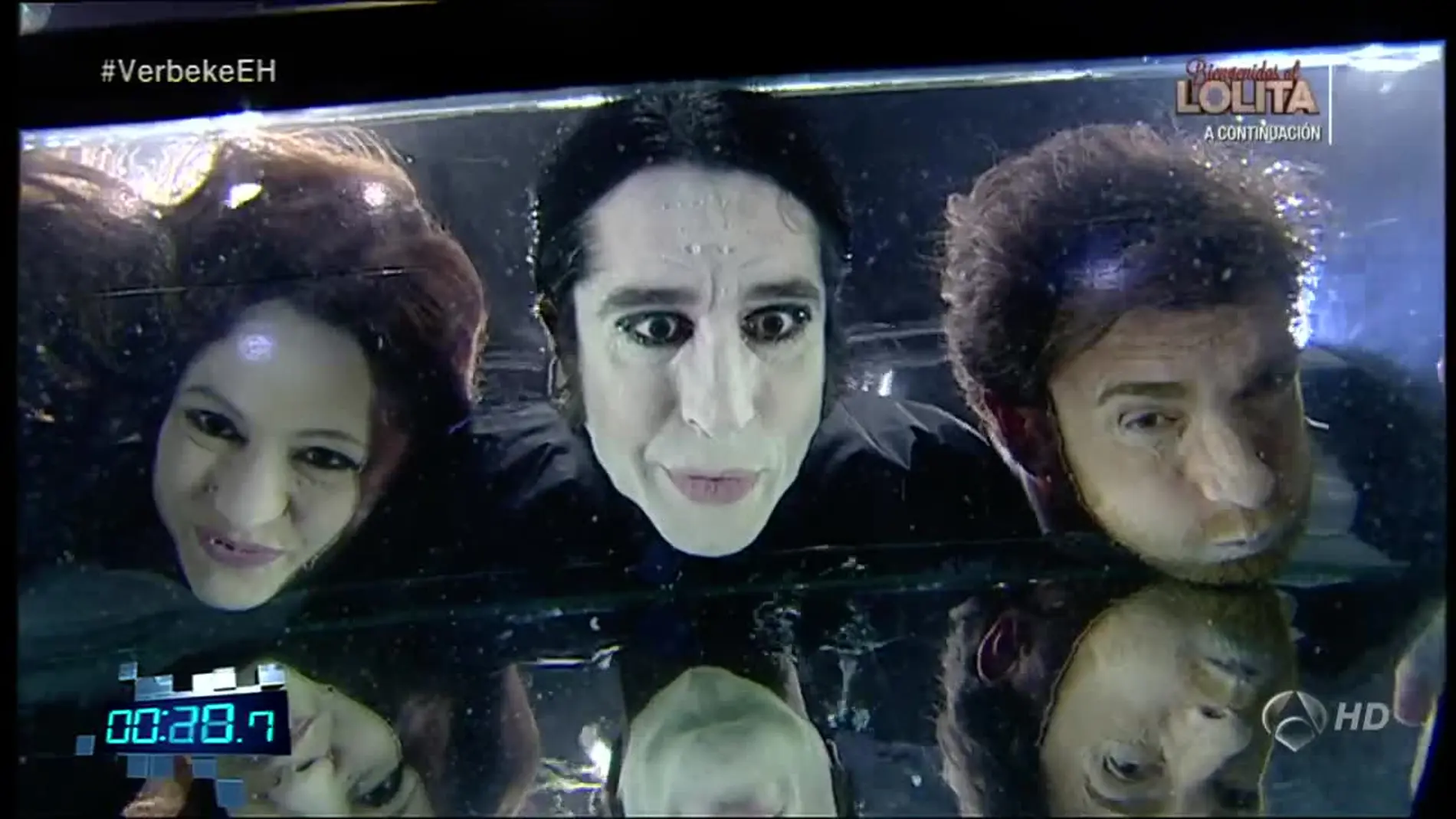 Natalia Verbeke, Mario Vaquerizo y Pablo Motos bajo el agua