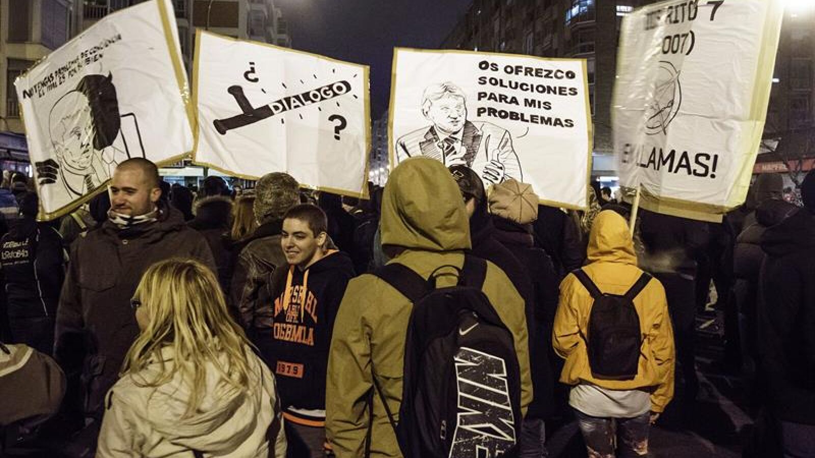 Un detenido en las protestas en Madrid por Gamonal