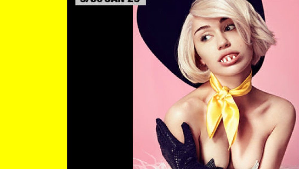 El cartel de Miley Cyrus anunciando su concierto para MTV