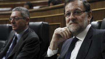 Mariano Rajoy y Alberto Ruiz-Gallardón, en el Congreso