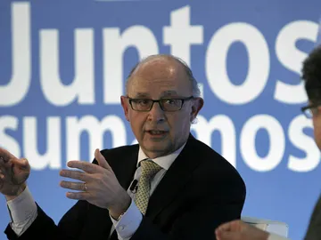 El ministro de Hacienda, Cristobal Montoro, en la convención del PP en Cataluña El ministro de Hacienda, Cristobal Montoro, en la convención del PP en Cataluña