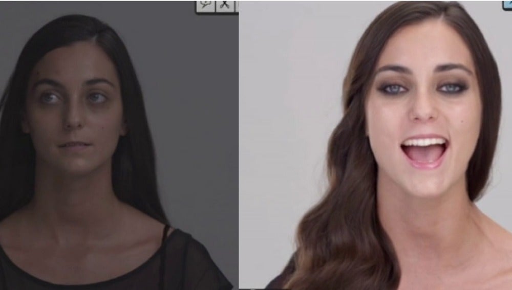 Antes y después de la cantante durante su videoclip