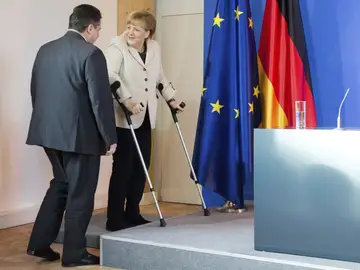 Angela Merkel en rueda de prensa Angela Merkel en rueda de prensa