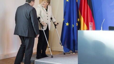 Angela Merkel en rueda de prensa