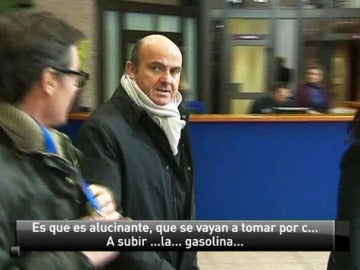 Luis De Guindos a su llegada al Eurogrupo.