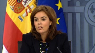 Soraya Sénz de Santamaría en rueda de prensa