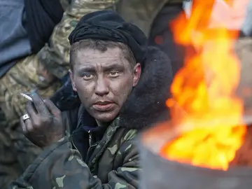 Manifestante en Kiev Manifestante en Kiev