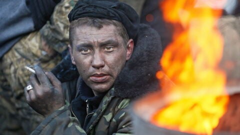 Manifestante en Kiev