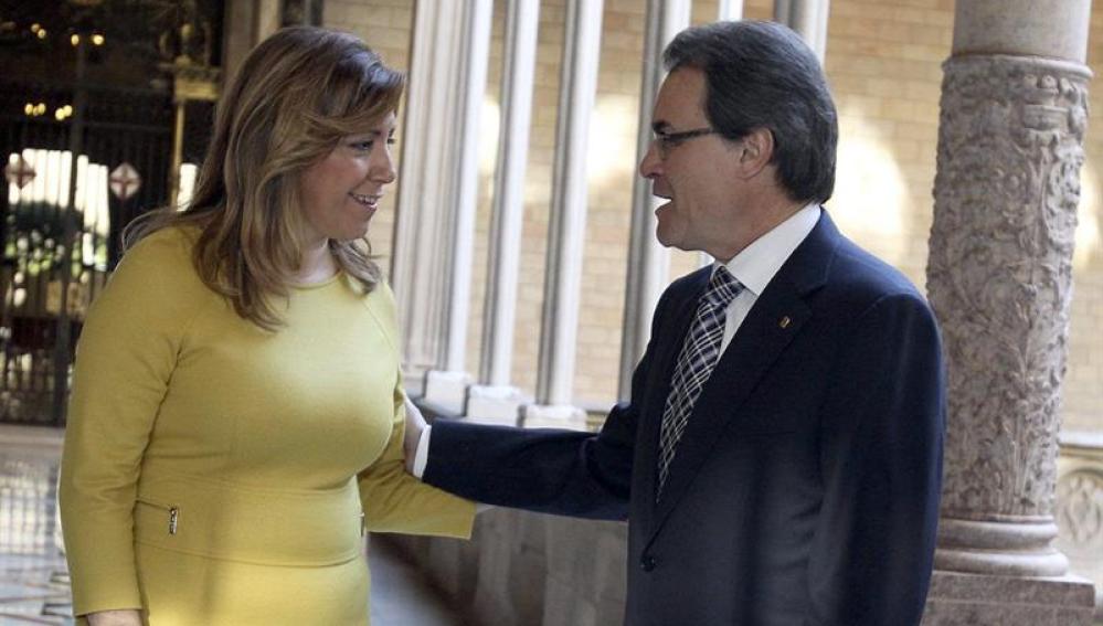 Artur Mas y  Susana Díaz en el Palau de la Generalitat