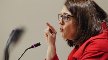 La portavoz parlamentaria del PSOE, Soraya Rodríguez, en el Congreso de los Diputados.