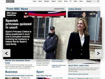 Portada de la BBC sobre la declaración de la Infanta