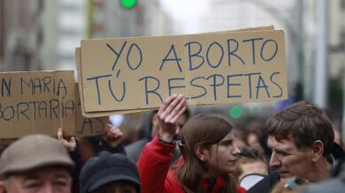 Manifestación contra la ley del aborto