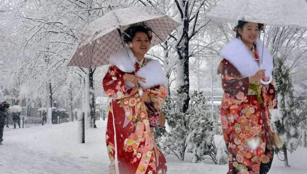 Intensas nevadas en Japón